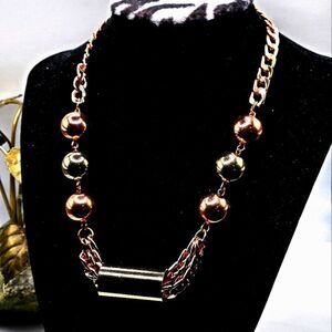 "5/$25" Copper/Goldtone Metallic Bold Cable Link Adjustable Necklace